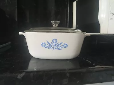 Buy Vintage PYROSIL CORNING WARE  Cornflower Blue  2PT Oven Casserole Dish With Lid • 9.99£