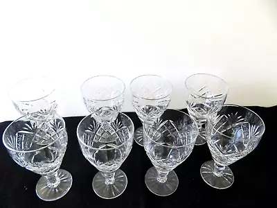 Buy Cut Glass    Crystal Wine Glasses Set Of 8 • 9.99£