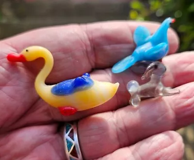 Buy 3 Vintage 1960s Small Art Glass Animals -  Possibly Murano • 3.35£