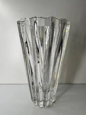 Buy Vintage/Retro Heavy Thick Pressed Glass Conical Shaped Vase  • 35.99£