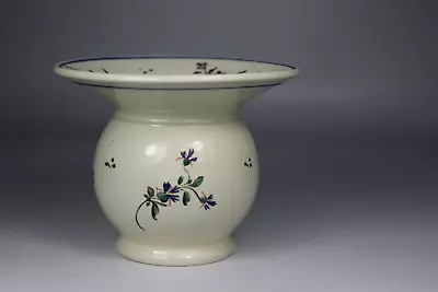 Buy Antique 18th Century Cleamware Spittoon / Vase Painted Flowers Possibly Leeds • 145£