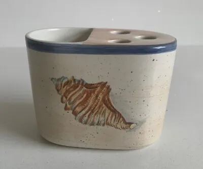 Buy Bernada Toothbrush Holder Handpainted In Portugal With Shell Pattern • 3£