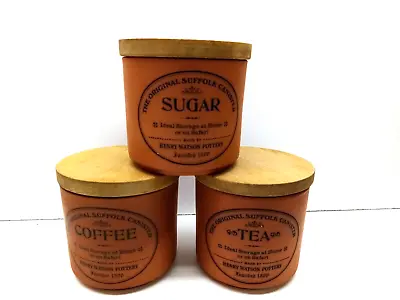 Buy Henry Watson Terracotta  The Original Suffolk Canister  Tea Coffee Sugar Set  • 29.99£