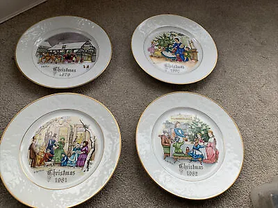 Buy Vintage Decorative Plate Royal Worcester Christmas Set Of Four (1979-1982) • 0.99£