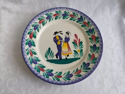 Buy VINTAGE 1970s HENRIOT QUIMPER FRENCH HAND PAINTED PLATE DANCERS SERIES  .VG. • 20£