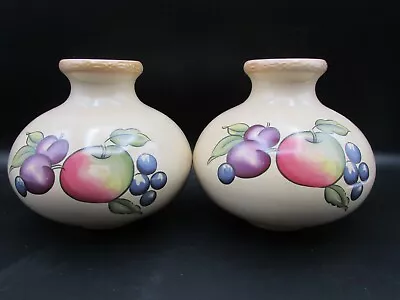 Buy X2 Pair Of Hornsea Pottery Vases Yeovil Pattern Onion Shape 1990 Excellent • 14.99£