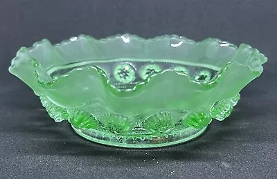 Buy Vintage George Davidson Green Glass BlackBerry Prunt Bowl • 9.99£