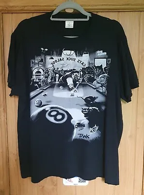 Buy 'Cats Suck Saloon' Mens Size L Black T-shirt Pool Table Dogs 8-ball NEW  • 24.99£
