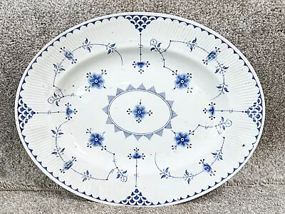Buy Vintage Furnivals Serving Dish Oval Denmark Pattern Pottery Blue & White • 29.99£