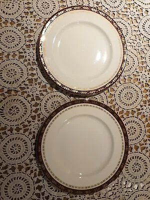 Buy 2 X Vintage Alfred Meakin Side/Tea Plates Burgundy & Gold Edged Pattern • 8£