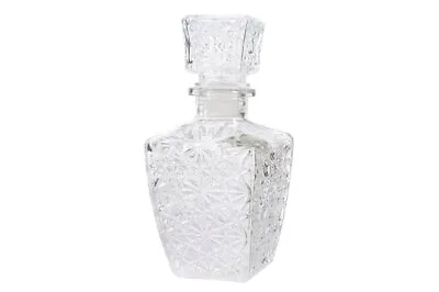 Buy Small Glass Crystal Effect Whiskey Liquor Decanter Bottle With Lid 400ML • 5.19£