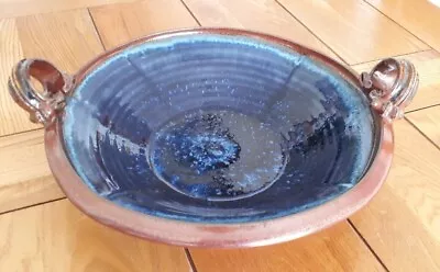 Buy Jackson Stoneware Pottery Kilkenny Ireland ~ Large Blue Fruit Bowl ~ VGC • 20£