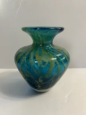 Buy Vintage Mdina Roman Flower Vase- Blue And Yellow Design. Great Condition • 19.99£
