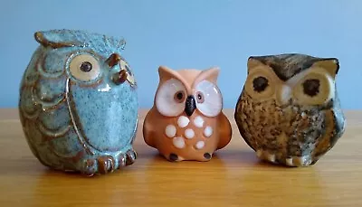Buy Vintage Studio Pottery Owl Trio Bird Figurines Ornaments Bristolia Japan  • 9.95£