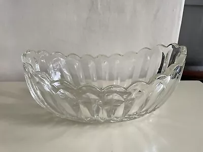Buy Large Sowerby Clear Pressed Glass Boat Vase Bowl Posy Vase • 10£