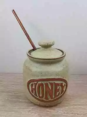 Buy Tremar Cornish Studio Pottery Honey Pot, Lidded Cottage Style Pot With Spoon • 13£