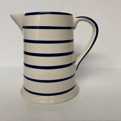 Buy Decorative Cornishware Style Ceramic Hand Painted Jug Vase Blue And White • 12£
