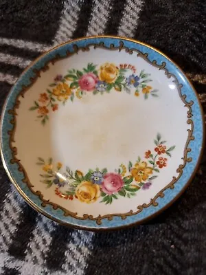Buy Crown Staffordshire Fine Bone China Floral Dish Plate Saucer Blue Floral 9cm • 4£