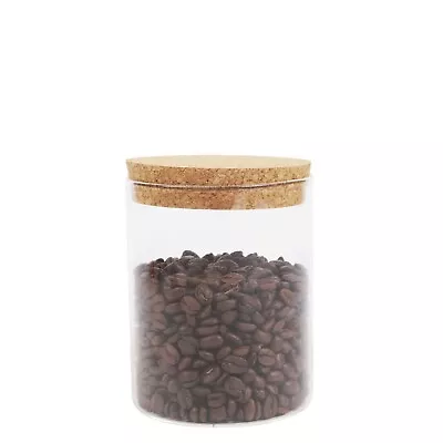 Buy Round Clear Glass Pantry Jar Kitchen Storage Canister Jar With Airtight Cork Lid • 12.93£