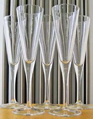 Buy Set 5x Art Deco Style V-Shaped V-Line Conical Champagne Flutes - Excellent Cond. • 25£