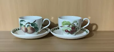 Buy PORTMEIRION POMONA PAIR Of LARGE ROMANTIC SHAPED BREAKFAST CUPS & SAUCERS • 18£