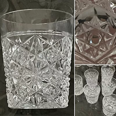Buy Rare Pair 1925 Thomas Webb Russian Pattern “cobweb” Star Cut 3.75” Whisky Glass • 200£