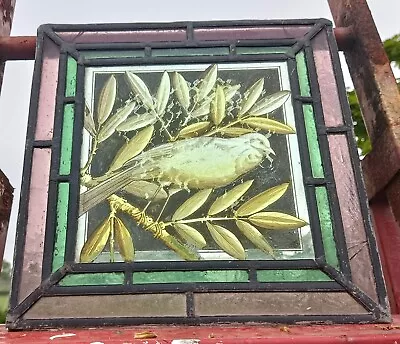 Buy VintageVictorian Bird Detail 10.3/4  X 10.3/4  Stained Leaded Glass Window Panel • 49.99£