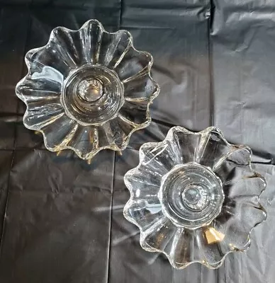 Buy Vintage Pair Fostoria Clear Glass Sunflower Candle Holders Tapers Dining • 26.55£