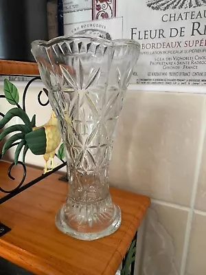 Buy Vintage  Cut Glass Large Heavy Vase • 3£