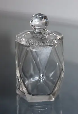 Buy Vintage Lidded Cut Glass Preserve Jar- Jam/ Honey 3.25  H Diamond-shaped Sides • 6.50£
