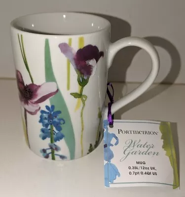 Buy New With Tag Portmeirion ‘water Garden’ Straight Sided Floral Ceramic Mug • 10£