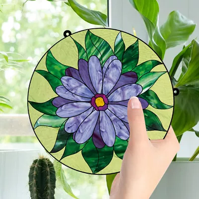 Buy Stained Glass Flower Suncatcher Wall Decor For Window-XL • 9.99£