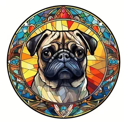 Buy PUG 3 Dog Lover SUN Suncatcher Plaque Gift Birthday Present Window Stained Glass • 9.95£