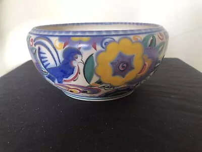 Buy Art Deco Poole Pottery Marked England Antique Vintage Blue Bird Fruit Bowl Dish • 55£