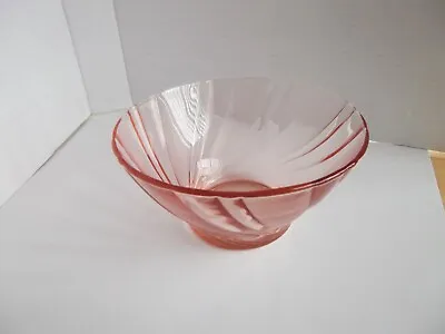 Buy Vintage VERECO France Rivage Pink Clear And Frosted Swirl Dessert Bowl VGC • 4.99£