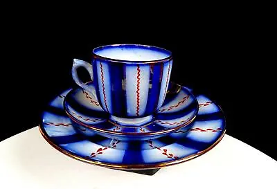 Buy Gaudy Welsh Staffordshire Porcelain Wagonwheel 2.75  Cup & Saucer Trio 1820- • 69.95£