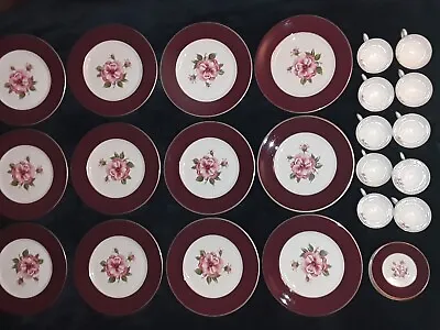 Buy MYOTT Staffordshire  English Rose  12 Dinner Plates, 10 Teacups And Saucers, Exc • 61.64£