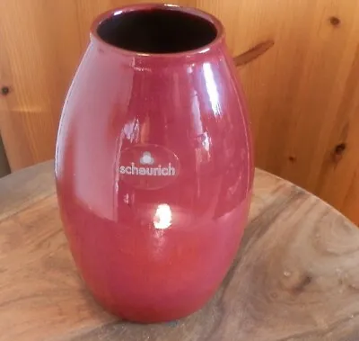 Buy Retro Scheurich  Vase Germany  Amano Oxblood Red Height 18cm • 20.50£