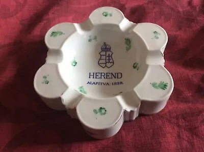 Buy Herend 1930s Porcelain Handpainted Ashtray 15 Cms Diameter Base Stamp & Number  • 30£