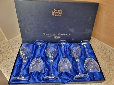 Buy Bohemia Crystal Set Of 6 Crystal Ornate Glasses Vintage In Excellent Condition • 0.99£