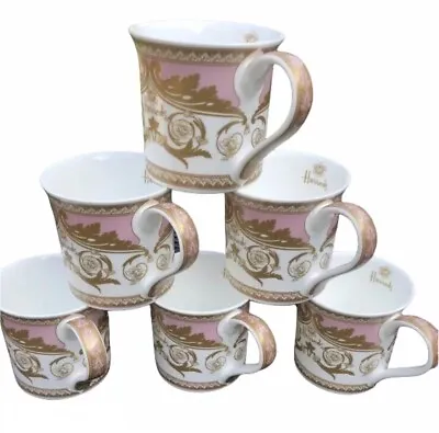 Buy Harrods Coffee Mug Set Of 6 Pink Wings Fine Bone China Tea Coffee Ideal Gift Cup • 49.99£