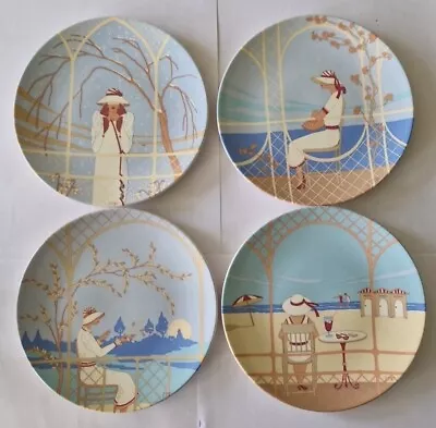 Buy FOUR - POOLE POTTERY ART DECO SEASONS COLLECTION Ornate 6  Display Plates  • 6.99£