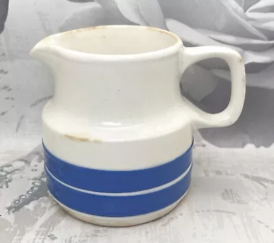 Buy Carrigaline Pottery Ireland Blue & White Banded Milk Jug Creamer • 8£