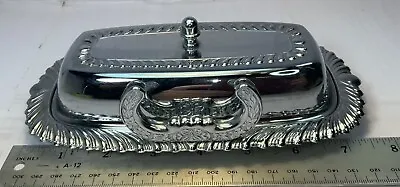 Buy Vintage Silver Color Butter Dish Ironware With Glass Insert & Knife Holder USA • 9.36£