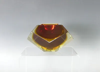 Buy Vintage Sommerso Art Glass Diamond Bowl Mid20thc • 4.99£