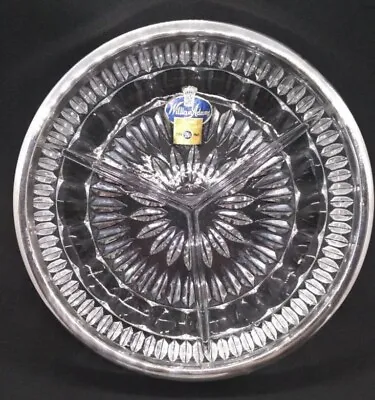 Buy Vintage William Adams Relish Lead Crystal Silver West Germany 3 Divided Bowl • 23.97£