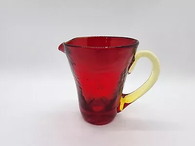 Buy Mini Red Crackle Glass Pitcher With Applied Amber Handle • 5.74£