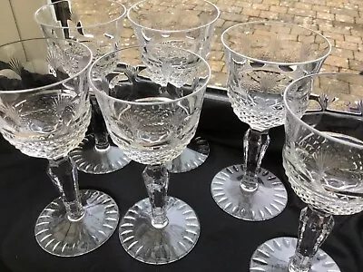 Buy 6 X Vintage Royal Doulton Lead Crystal Cut Wine Glasses - WINDSOR Pattern 113229 • 130£