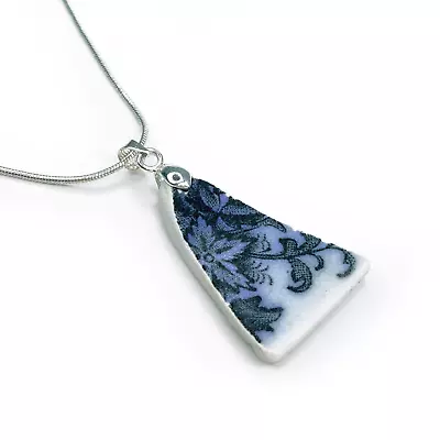 Buy Sea Pottery Necklace. Handmade Blue Antique China Pendant. Beach Jewellery Gift. • 20£