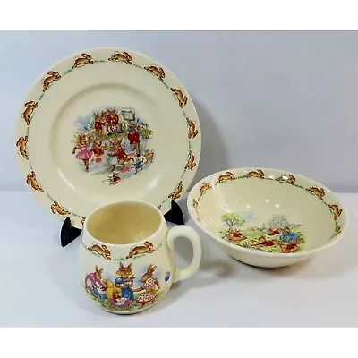 Buy Royal Doulton Bunnykins China Set Childs 3 Piece Cup Bowl Plate Vintage • 29.40£